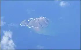 L'île Matthew vue d'avion.