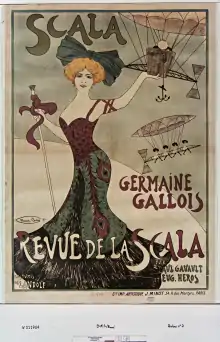 Affiche de Germaine Gallois à la Scala par Maurice Biais