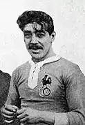 Maurice Leuvielle en 1913, capitaine face à l'Angleterre.