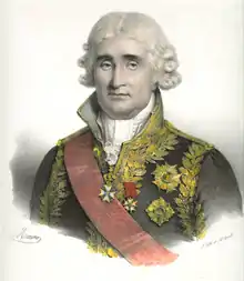 Portrait du duc de Parmes il porte des médailles.