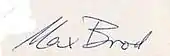 Signature de Max Brod