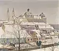 Max Kahrer, Vue de l'abbaye de Klosterneuburg en hiver, 1924.