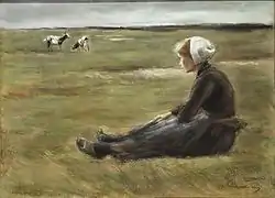 Max Liebermann - Jeune fille assise