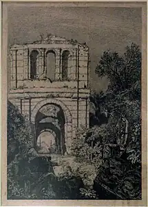 Ruines du Palais Gallien, eau-forte, Bordeaux, musée d'Aquitaine.