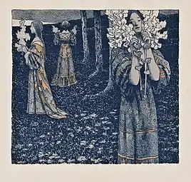 Jeunes femmes aux fleurs (1898). Lithographie pour Ver Sacrum