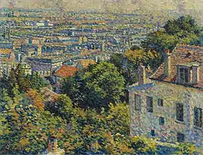 Montmartre, de la rue Cortot, vue vers Saint-Denis (vers 1900), localisation inconnue.
