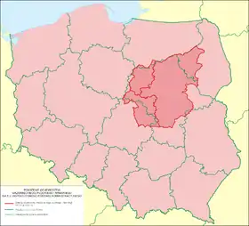Carte de Mazovie en Pologne