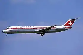 Douglas DC-9 de Swissair en 1978.