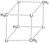 Géométrie cubique du méthyllithium solide.