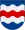 Armoiries de la province suédoise de Medelpad, formées d'ondulations rouges, blanches et bleues.