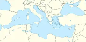 Localisation de l'Italie en Mer Méditerranée