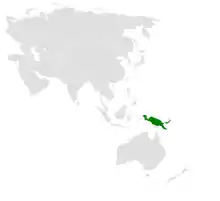 Carte de répartition de la mégalure papoue.