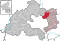 Localisation de Mehlingen dans la Verbandsgemeide et dans l'arrondissement