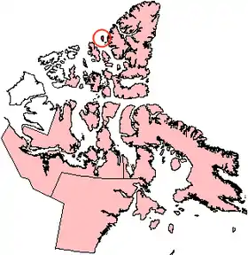 Localisation de l'île Meighen au Nunavut