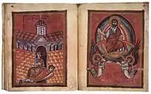 Livre de prières d'Otton III, BEB Clm 30111, Adoration de la Maiestas domini.