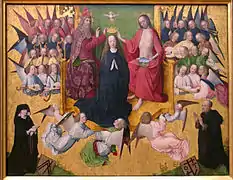 Le Couronnement de Marie (Himmelfahrt Mariae), entre 1463 et 1480, peinture sur bois, Munich, Alte Pinakothek.