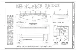 Melan Arch Bridge (1894), Rock Rapids, comté de Lyon (Iowa) - Coupes