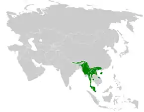 Description de l'image Melanochlora_sultanea_distribution_map.png.