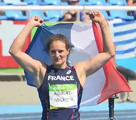 Mélina Robert-Michon aux Jeux olympiques de Rio de 2016.