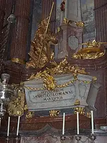 Sarcophage de saint Colman à l'abbaye de Melk (Autriche).