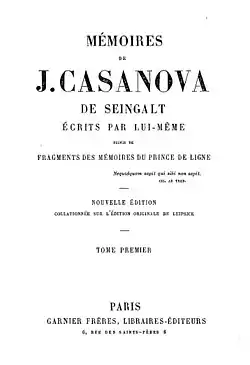 Image illustrative de l’article Histoire de ma vie (Casanova)