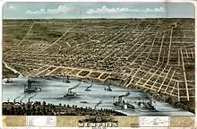 Plan de Memphis en 1870.