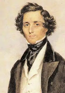 Felix Mendelssohn en 1839, par le miniaturiste anglais James Warren Childe (1778–1862).