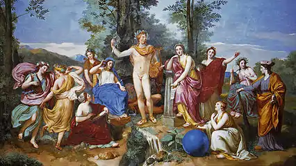 Apollon, Mnémosyne et les Muses, par Raphael Mengs