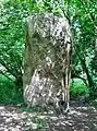 L'un des trois menhirs de Kergloglé (dit Kergloglé A) en Plovan.