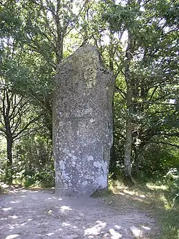 Menhir de Ceinturat à Cieux dans la Haute-Vienne (France).