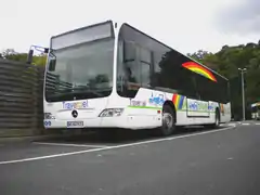 Le Citaro Facelift no 9066 à la gare de La Celle-Saint-Cloud. Aujourd'hui, son pelliculage Traverciel a été enlevé ; il est utilisé notamment sur les lignes 426 et 471.