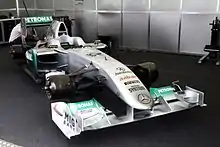 Photo de la BGP 001 aux couleurs de Mercedes, à Goodwood