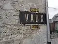 Ancienne plaque d'entrée de Vaux.