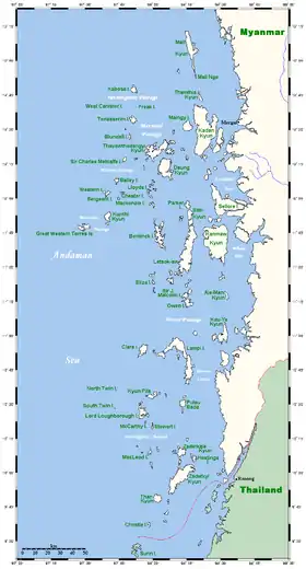 Carte des îles Mergui