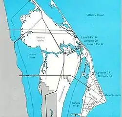 Localisation de l'Indian River, de Merritt Island et de Cap Canaveral en Floride