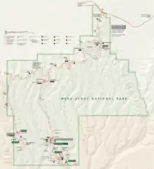 A color map of Mesa Verde park map by the National Park Service