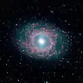 M95 dans le domaine de l'infrarouge par télescope spatial Spitzer.