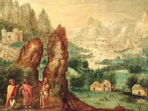 Paysage avec pèlerins d'Emmaüs (Herri met de Bles, ca. 1525-50)
