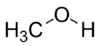 Skeletal structure of methanol.