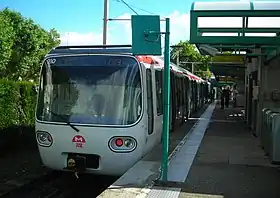 La ligne C du métro de Lyon au terminus de Cuire.