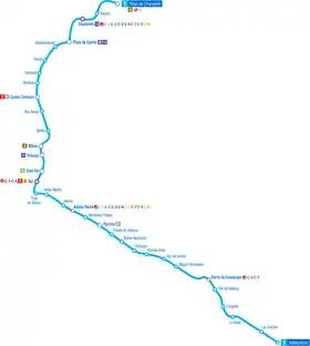 Voir la carte de la ligne.