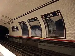 Mosaïques de la station Liège.