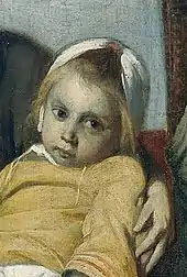 tableau d'une femme tenant sur ses genoux un enfant