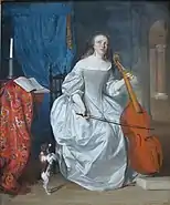 Femme jouant de la viole de gambe, 1663Fine Arts Museum