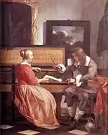 Gabriel MetsuHomme et femme assis au virginal, vers 1659Londres, National Gallery