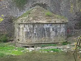 La tour Dex, moineau au pied des remparts médiévaux de Metz.