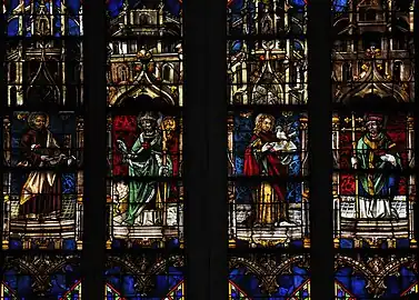 Saint Pierre, saint Nicolas, saint Jean l'Évangéliste, saint Claude