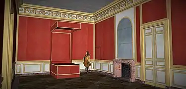 Restitution de la chambre de Louis XIV à Meudon, vers 1710.