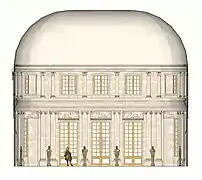 Restitution inédite de la coupe du Salon des Maures de Meudon, vers 1700.