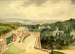 Vue depuis le château-neuf de Meudon, vers 1850.